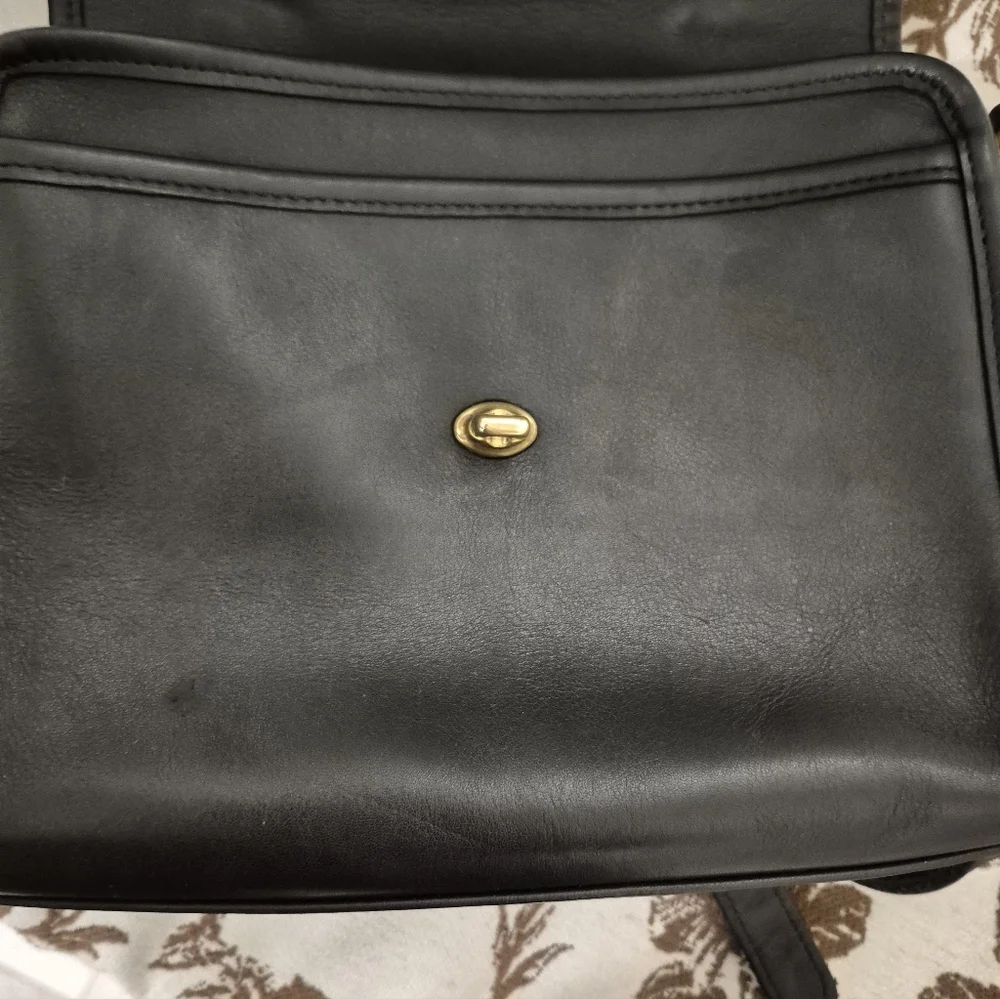 Vintage COACH Court Bag Old Coach Hand Bag Shoulder Bag Black Leather - Picture 12 of 17